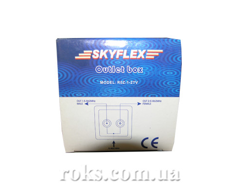 Розетка TV / TV Skyflex (model: R0Z-1-2TV), (телевізійна + ефірна), біла
